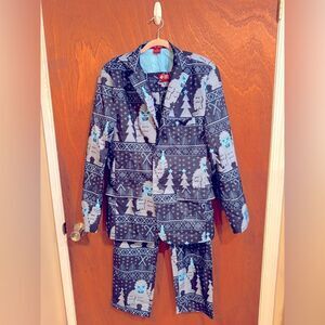 Dec. 25 2 Piece Blue‎ Holiday Suit Size M